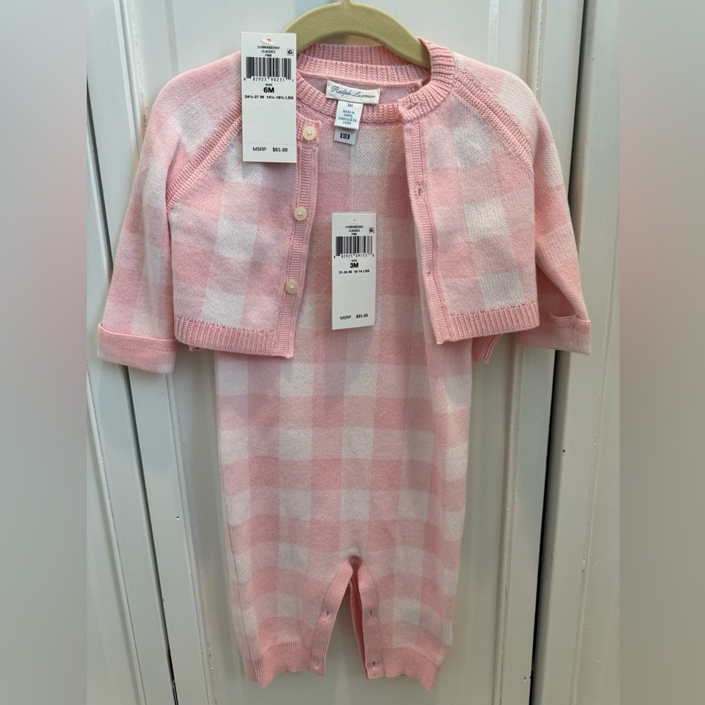 NWT Ralph Lauren Jumpsuit and Cardigan Set